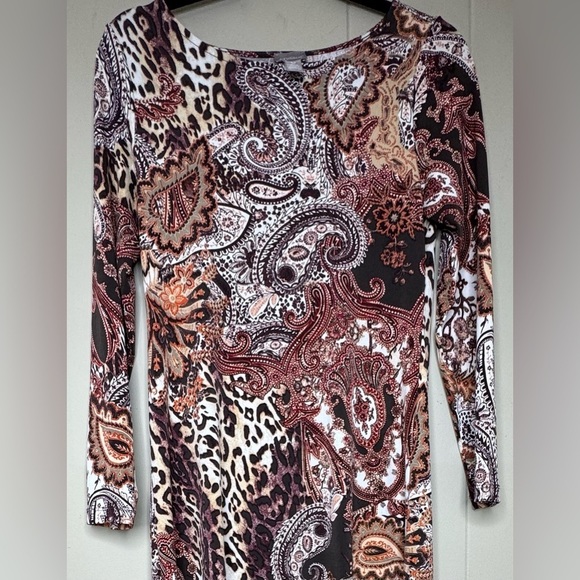 Chico’s Paisley Long Sleeve Maxi Dress Size Chicos 0 US 4 Small - Picture 3 of 13